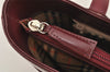 Authentic BURBERRY Vintage Leather Shoulder Hand Bag Bordeaux 4700I