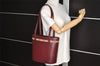 Authentic BURBERRY Vintage Leather Shoulder Hand Bag Bordeaux 4700I