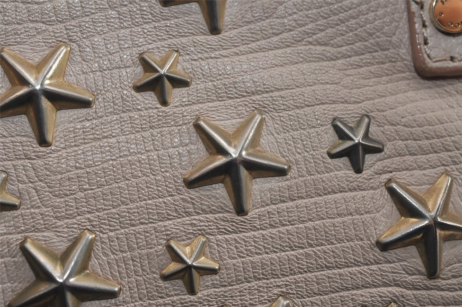 Authentic JIMMY CHOO Vintage Star Studs Leather Shoulder Tote Bag Pink 4700J