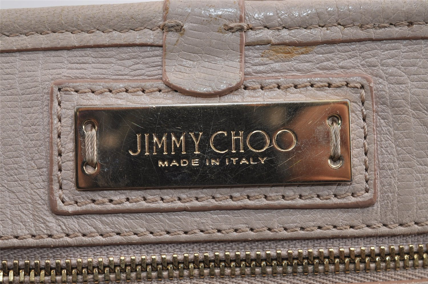 Authentic JIMMY CHOO Vintage Star Studs Leather Shoulder Tote Bag Pink 4700J