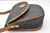 Authentic Christian Dior Honeycomb Shoulder Cross Bag PVC Leather Black 4700K