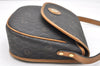Authentic Christian Dior Honeycomb Shoulder Cross Bag PVC Leather Black 4700K