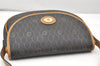 Authentic Christian Dior Honeycomb Shoulder Cross Bag PVC Leather Black 4700K