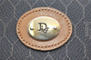 Authentic Christian Dior Honeycomb Shoulder Cross Bag PVC Leather Black 4700K
