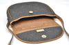 Authentic Christian Dior Honeycomb Shoulder Cross Bag PVC Leather Black 4700K