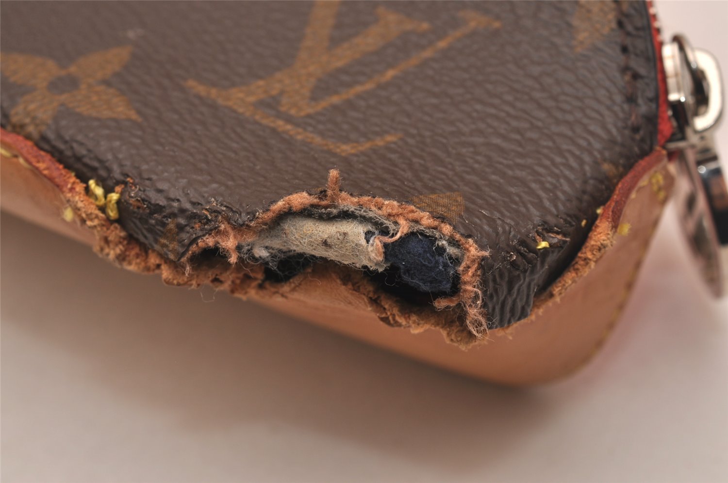 Auth Louis Vuitton Monogram Trousse Elizabeth Pencil Case Pouch GI0009 LV 4702J