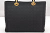 Authentic Christian Dior Lady Dior Cannage Nylon Hand Bag Black CD Junk 4702K