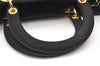 Authentic Christian Dior Lady Dior Cannage Nylon Hand Bag Black CD Junk 4702K