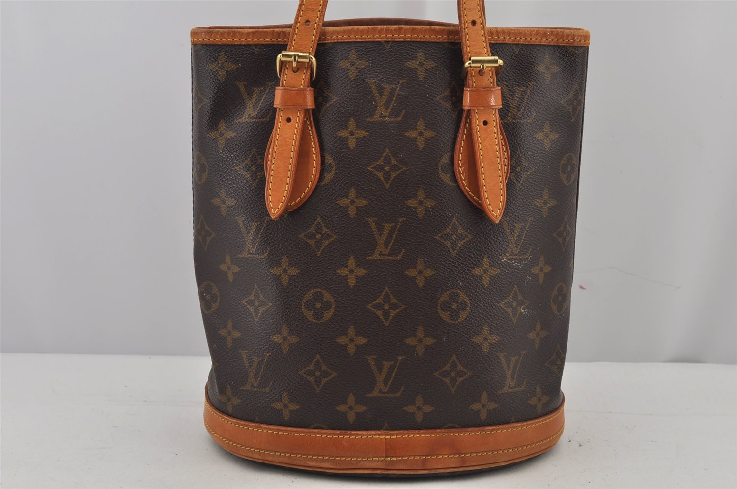 Authentic Louis Vuitton Monogram Bucket PM Shoulder Tote Bag M42238 Junk 4703J
