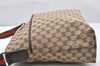 Authentic GUCCI Web Sherry Line Shoulder Bag GG Canvas Leather Brown 4703K