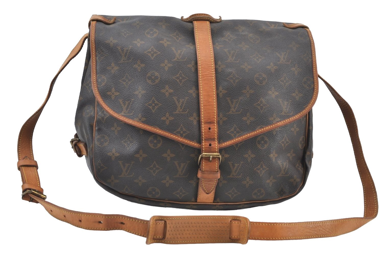 Authentic Louis Vuitton Monogram Saumur 35 Shoulder Cross Bag M42254 LV 4704H