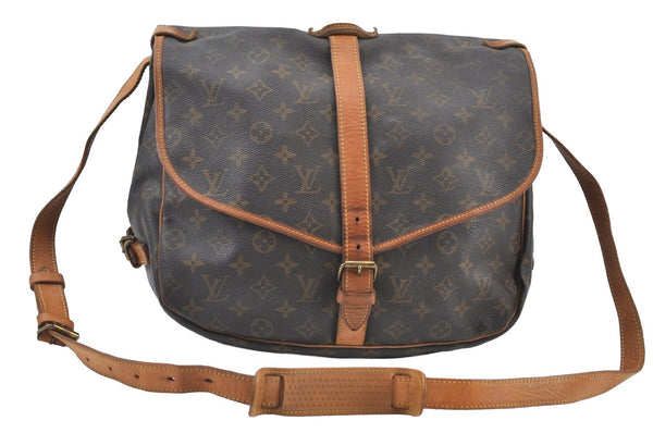 Authentic Louis Vuitton Monogram Saumur 35 Shoulder Cross Bag M42254 LV 4704H
