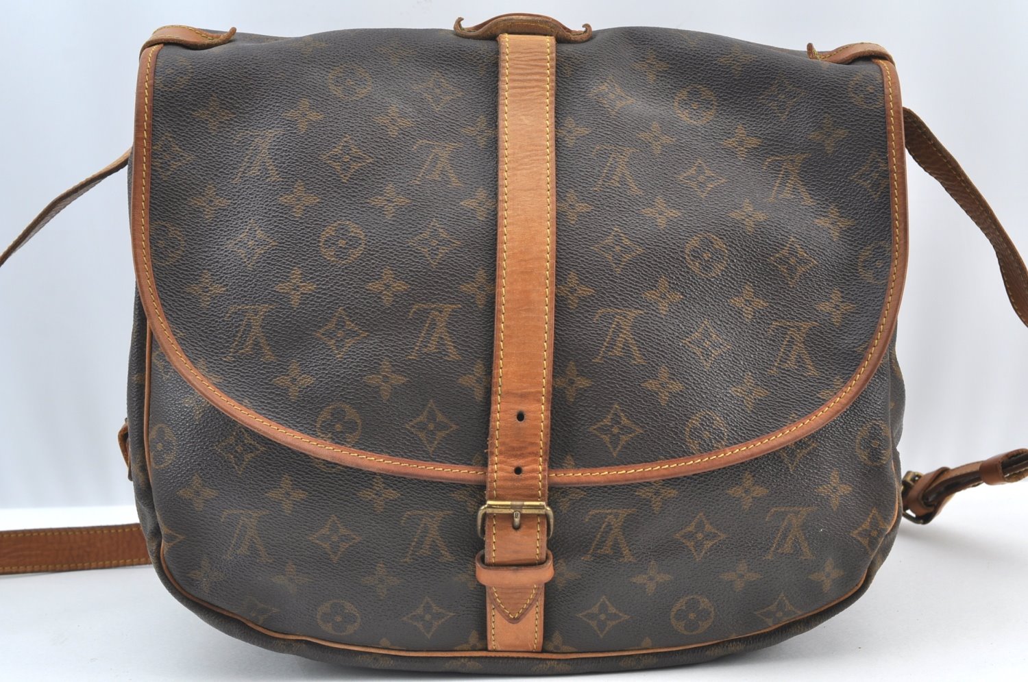 Authentic Louis Vuitton Monogram Saumur 35 Shoulder Cross Bag M42254 LV 4704H