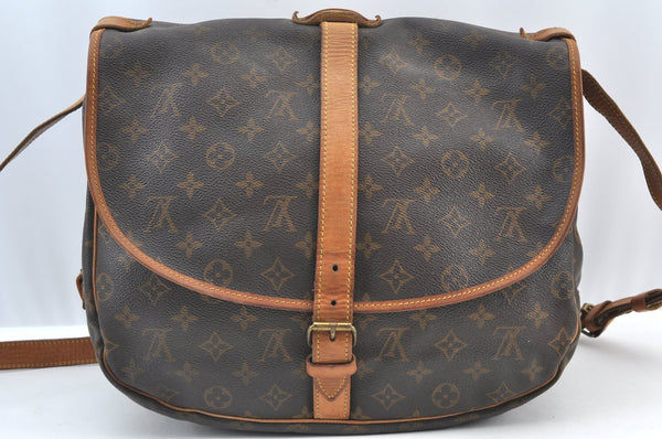 Authentic Louis Vuitton Monogram Saumur 35 Shoulder Cross Bag M42254 LV 4704H