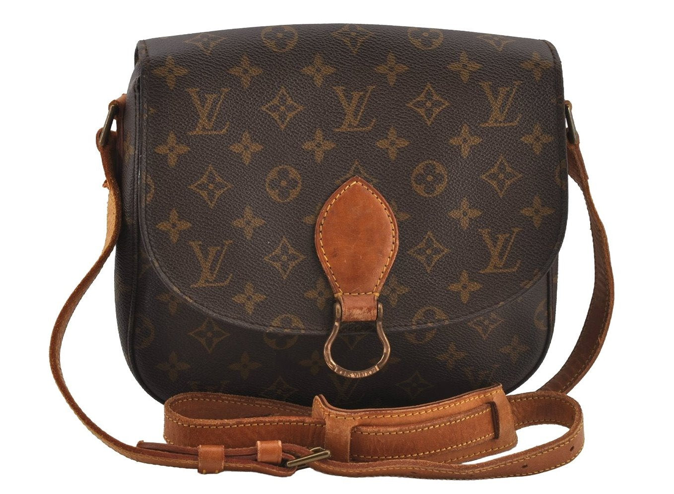 Authentic Louis Vuitton Monogram Saint Cloud GM M51242 Shoulder Cross Bag 4704J