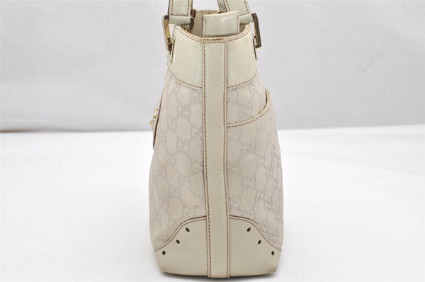 Authentic GUCCI Guccissima GG Leather Hand Bag Purse 145994 White 4704K
