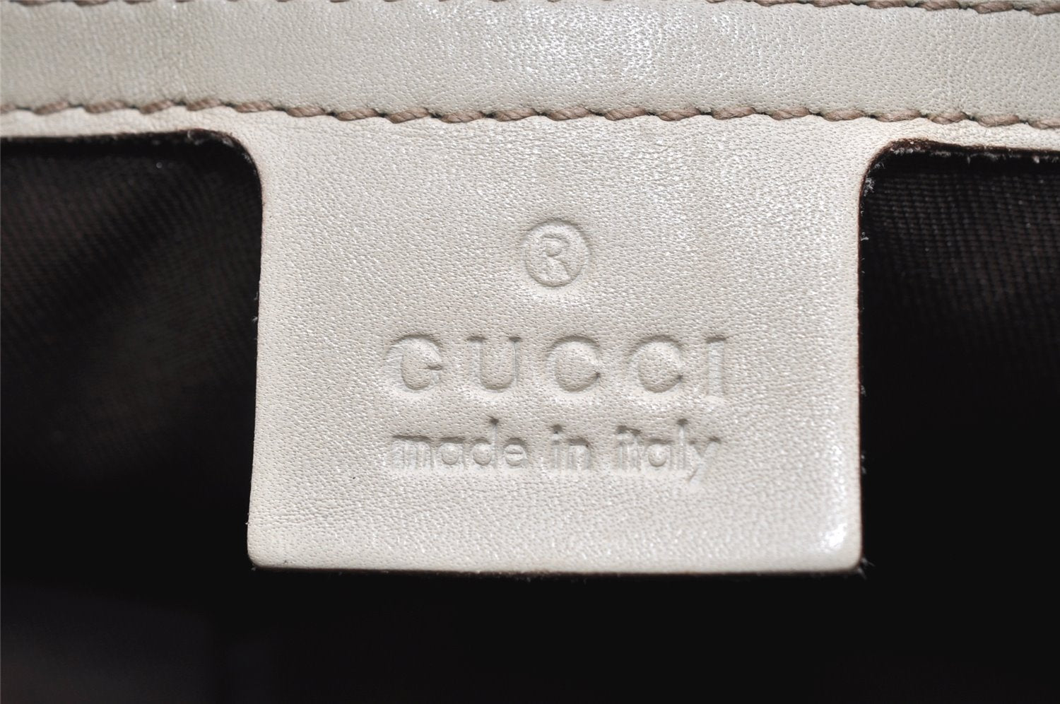 Authentic GUCCI Guccissima GG Leather Hand Bag Purse 145994 White 4704K