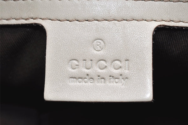 Authentic GUCCI Guccissima GG Leather Hand Bag Purse 145994 White 4704K