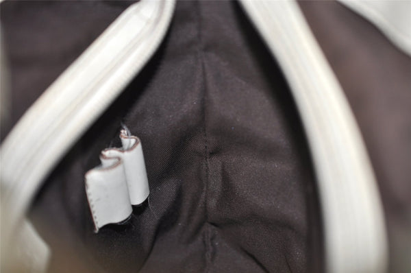 Authentic GUCCI Guccissima GG Leather Hand Bag Purse 145994 White 4704K
