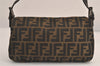 Authentic FENDI Zucca Mamma Baguette Shoulder Bag Canvas Leather Brown 4704M