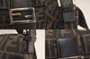 Authentic FENDI Zucca Mamma Baguette Shoulder Bag Canvas Leather Brown 4704M