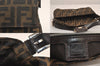 Authentic FENDI Zucca Mamma Baguette Shoulder Bag Canvas Leather Brown 4704M