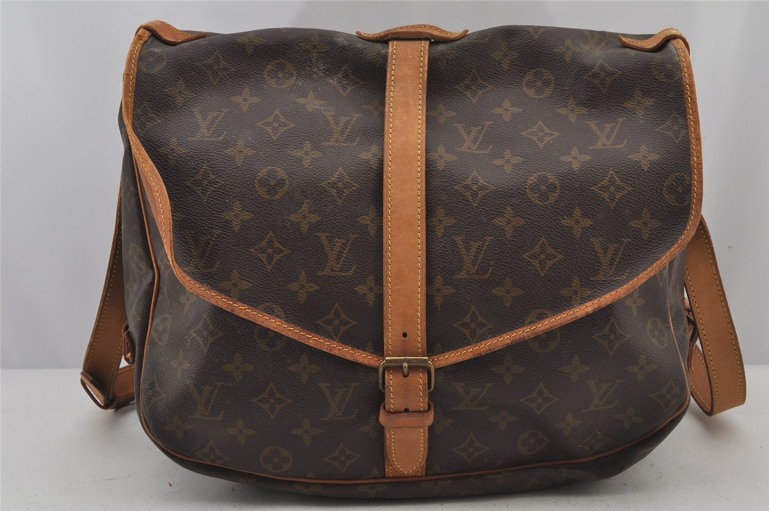 Authentic Louis Vuitton Monogram Saumur 35 Shoulder Cross Bag M42254 LV 4705J