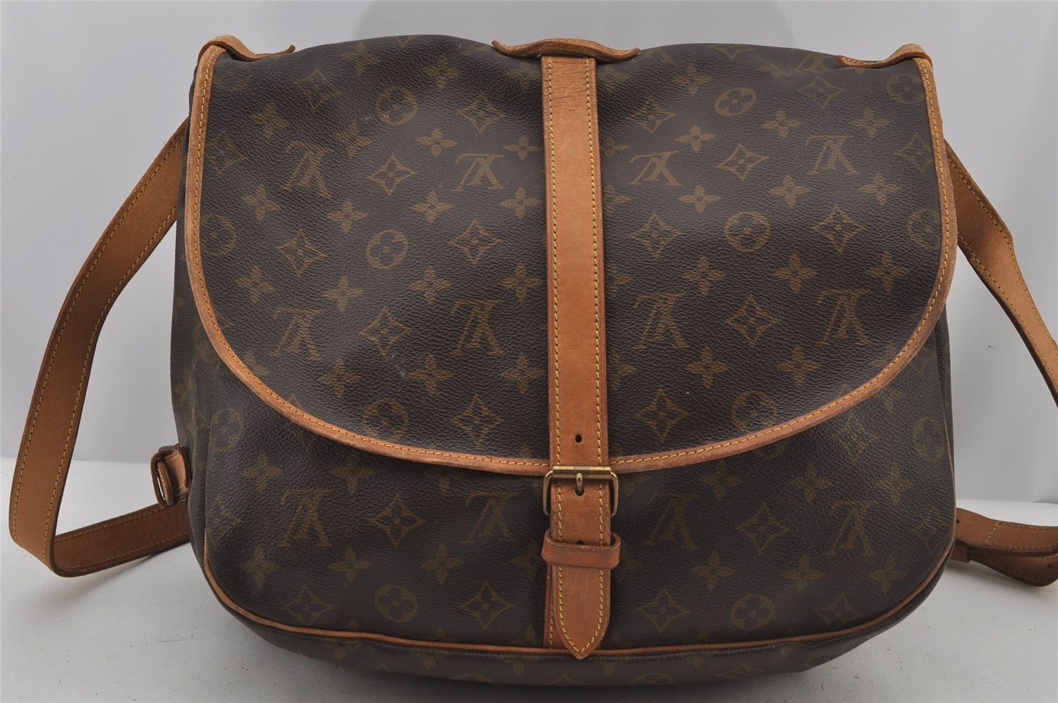 Authentic Louis Vuitton Monogram Saumur 35 Shoulder Cross Bag M42254 LV 4705J