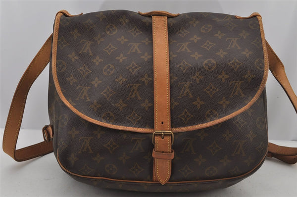 Authentic Louis Vuitton Monogram Saumur 35 Shoulder Cross Bag M42254 LV 4705J