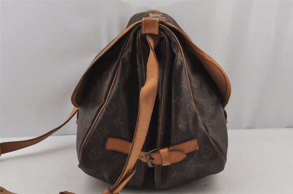 Authentic Louis Vuitton Monogram Saumur 35 Shoulder Cross Bag M42254 LV 4705J