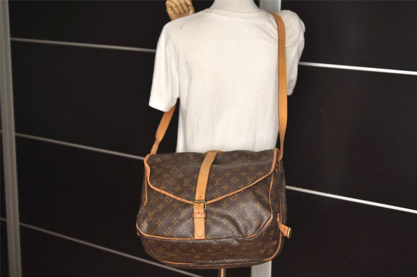 Authentic Louis Vuitton Monogram Saumur 35 Shoulder Cross Bag M42254 LV 4705J
