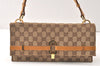 Authentic GUCCI Shoulder Hand Bag Purse GG Canvas Leather 0014045 Brown 4705K