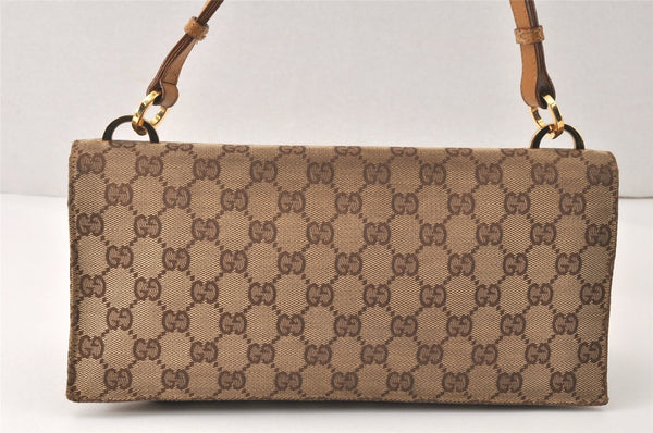 Authentic GUCCI Shoulder Hand Bag Purse GG Canvas Leather 0014045 Brown 4705K
