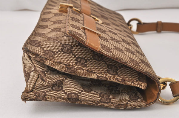 Authentic GUCCI Shoulder Hand Bag Purse GG Canvas Leather 0014045 Brown 4705K