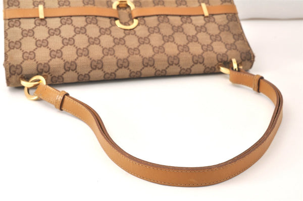Authentic GUCCI Shoulder Hand Bag Purse GG Canvas Leather 0014045 Brown 4705K