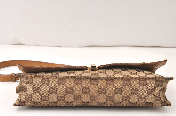 Authentic GUCCI Shoulder Hand Bag Purse GG Canvas Leather 0014045 Brown 4705K