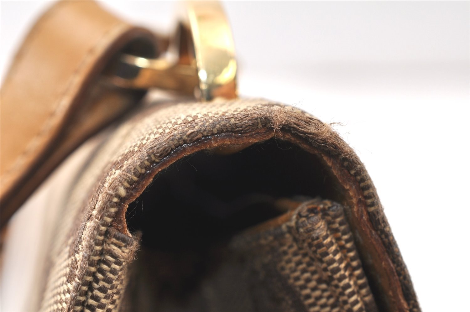 Authentic GUCCI Shoulder Hand Bag Purse GG Canvas Leather 0014045 Brown 4705K