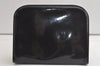 Authentic Salvatore Ferragamo Gancini Enamel Chain Shoulder Bag Black Junk 4706K
