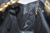 Authentic Salvatore Ferragamo Gancini Enamel Chain Shoulder Bag Black Junk 4706K