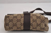 Authentic GUCCI Waist Body Bag Purse GG Canvas Leather 131236 Brown 4708J