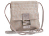 Authentic FENDI Zucchino Mamma Baguette Shoulder Bag Canvas Leather Beige 4708K