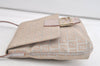 Authentic FENDI Zucchino Mamma Baguette Shoulder Bag Canvas Leather Beige 4708K