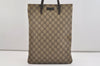 Authentic GUCCI Vintage Hand Tote Bag GG PVC Leather 117551 Brown 4709J