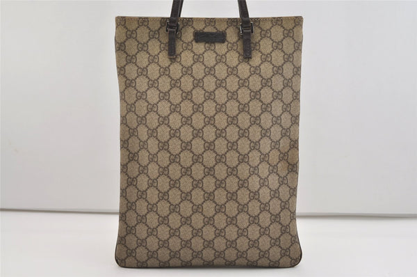 Authentic GUCCI Vintage Hand Tote Bag GG PVC Leather 117551 Brown 4709J