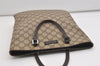 Authentic GUCCI Vintage Hand Tote Bag GG PVC Leather 117551 Brown 4709J