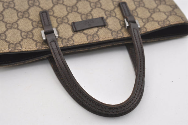 Authentic GUCCI Vintage Hand Tote Bag GG PVC Leather 117551 Brown 4709J