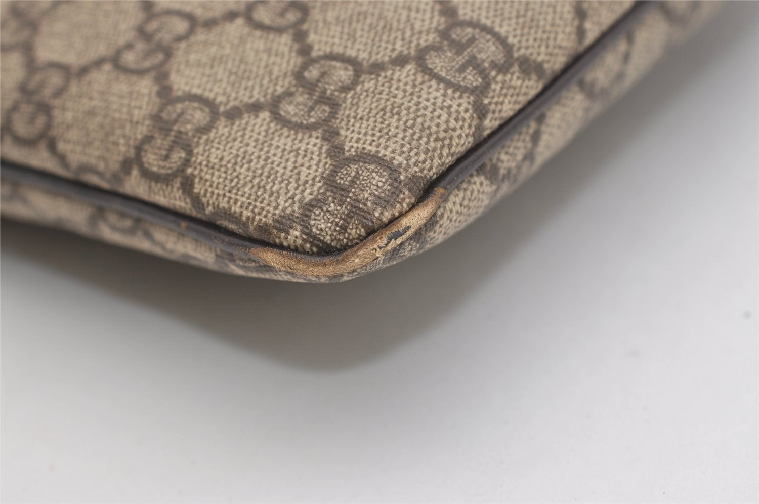 Authentic GUCCI Vintage Hand Tote Bag GG PVC Leather 117551 Brown 4709J