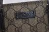 Authentic GUCCI Vintage Hand Tote Bag GG PVC Leather 117551 Brown 4709J