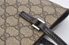 Authentic GUCCI Vintage Hand Tote Bag GG PVC Leather 117551 Brown 4709J