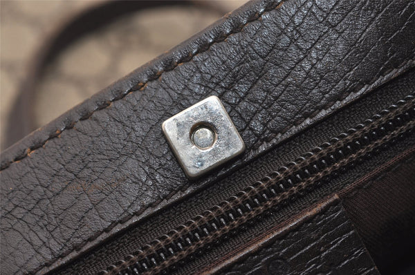 Authentic GUCCI Vintage Hand Tote Bag GG PVC Leather 117551 Brown 4709J